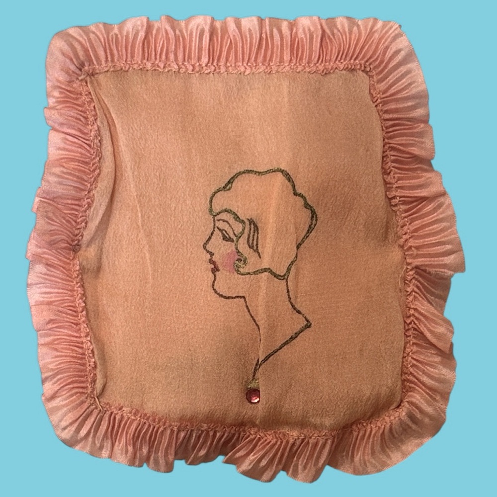 VINTAGE 1930 Flapper Ruffle Peach Sachet